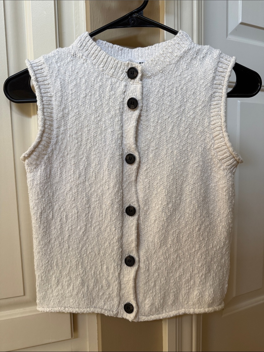 Weekday Off-White Knit Crewneck Vest